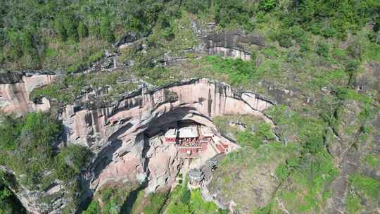 福建泰宁大金湖景区甘露岩寺航拍