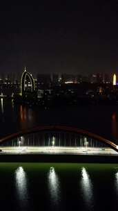 竖版视频湖北鄂州南浦虹桥夜景