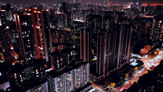 航拍深圳城市夜景视频素材模板下载