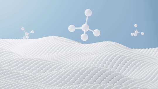 抽象流动的球体与分子结构动画