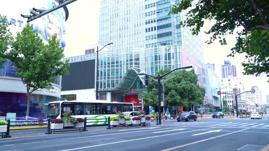 人流 南京路步行街视频素材模板下载