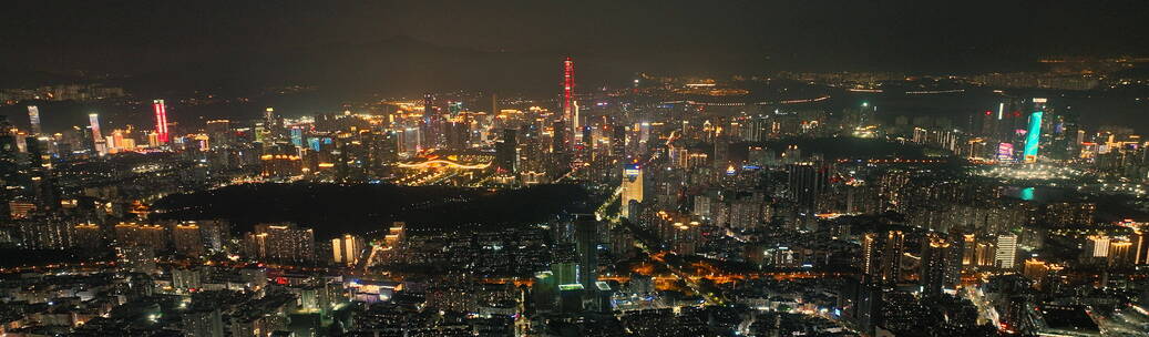 深圳高画质宽屏航拍大全景夜景