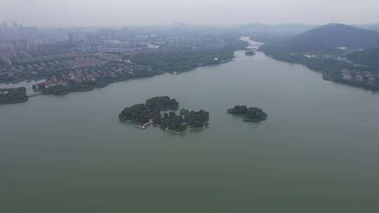 江苏无锡无锡蠡湖国家湿地公园西施庄航拍