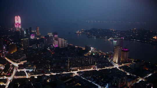 厦门夜景中山路双子塔中华城街道