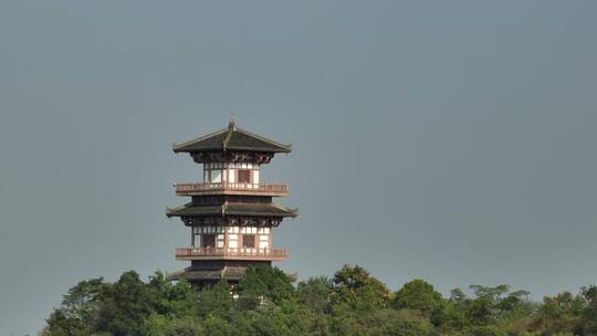 航拍鄂州地标西山武昌楼城市同框4K50P