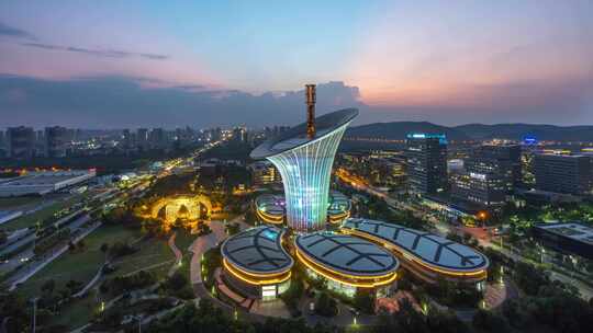 武汉未来科技城日转夜风光