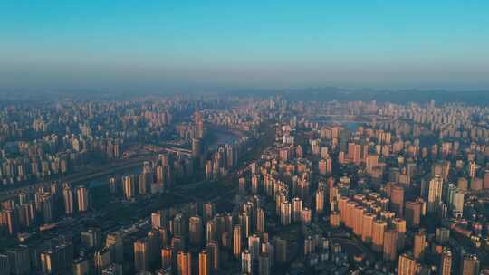 重庆城市风光天际线航拍4k