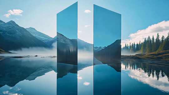 时空之境 安静大气磅礴 天空之镜广告背景