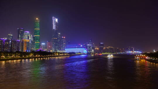 中国珠江畔的摩天大楼延时视频素材模板下载
