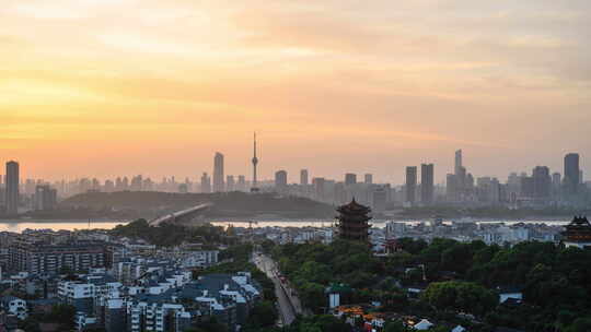 【原创】武汉黄鹤楼与长江两岸建筑景观