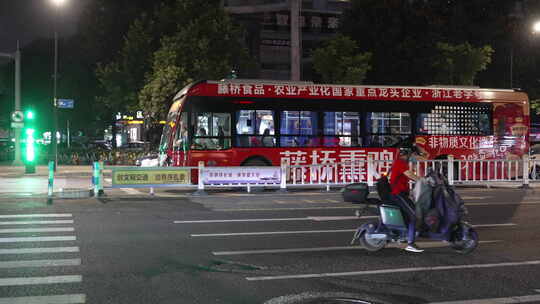 温州瓯江路街景夜景