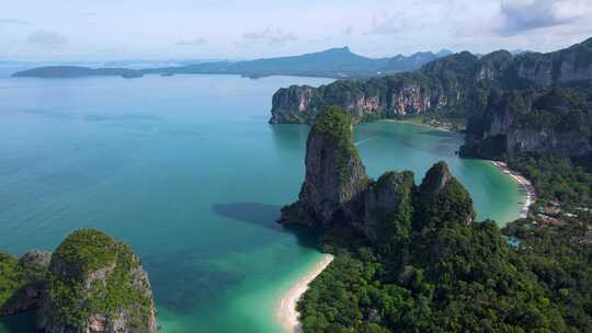 热带海滩无人机俯瞰全景