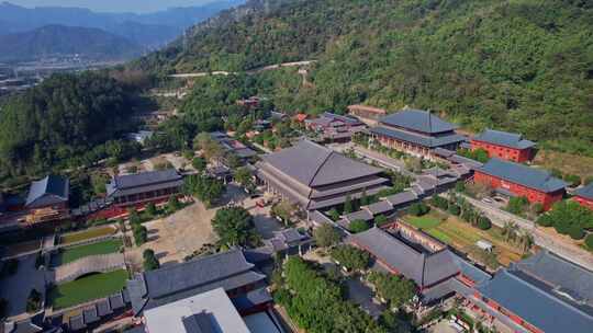 航拍福州旗山万佛寺