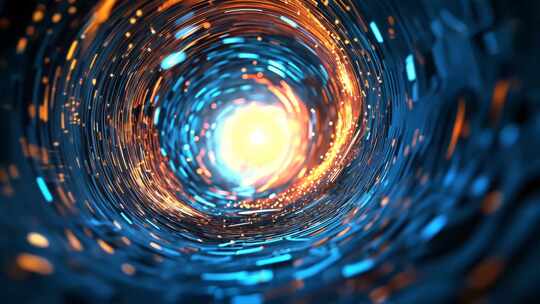 蓝色隧道时空隧道 量子隧穿 时空穿梭