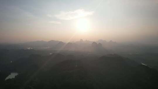 广东韶关丹霞山5A景区日出日落晚霞航拍