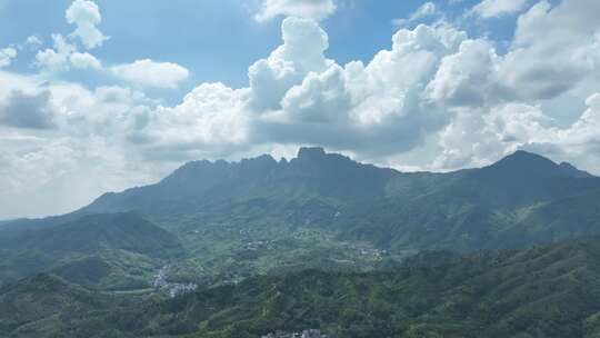 山峰群山脉风景江西省上饶市广信区灵山航拍