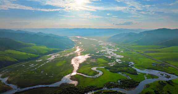 自然风景草原河流生态环境