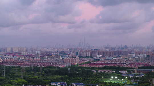 延时摄影航拍上海城市风光