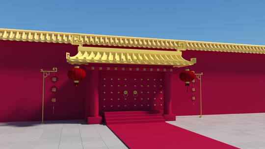 古代北京宫墙的模型