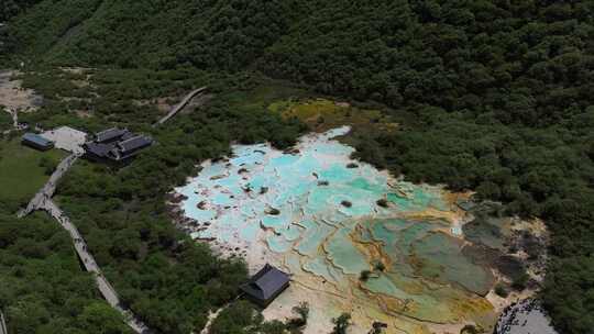 黄龙风景区五彩池延时摄影