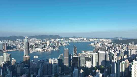 香港维多利亚港航拍香港城市建筑风光风景