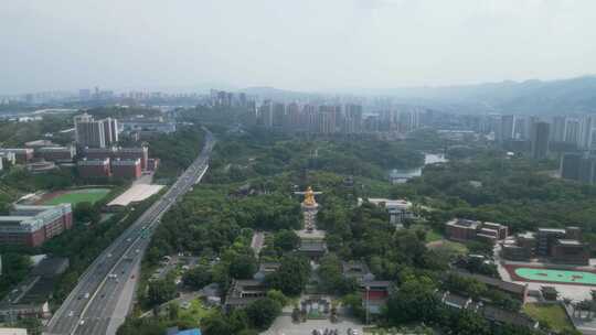 航拍重庆华岩旅游风景区