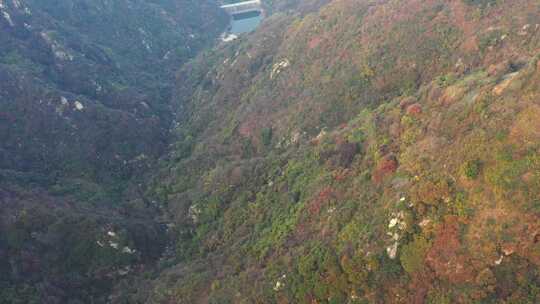 航拍秦岭秋天景色 秦岭 秋季