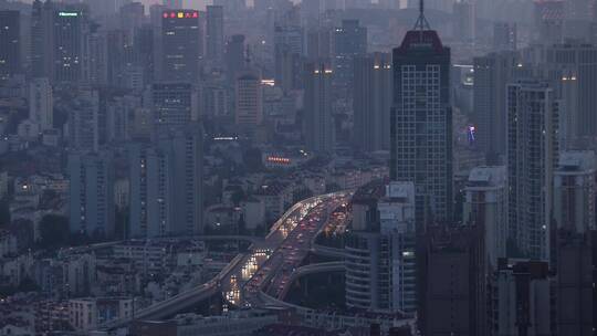 城市 夜景 交通 延时 日落 日转夜 城市延时