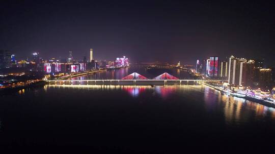 航拍美丽长沙-银盆岭大桥夜景
