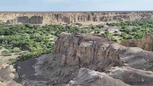 新疆克拉玛依白杨河大峡谷景区航拍自然风光