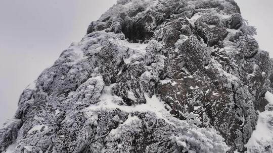 河南老君山冬季雪后云海大气航拍