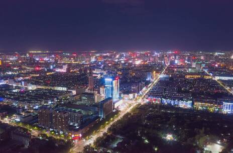 银川夜景航拍延时