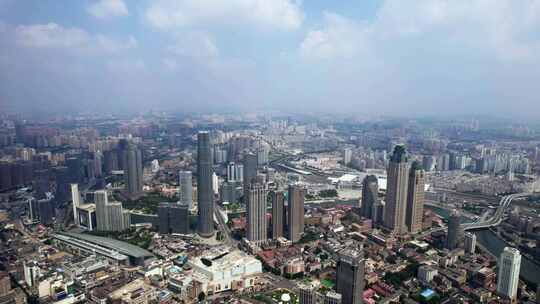 天津海河风景线城市天际线建筑风光航拍