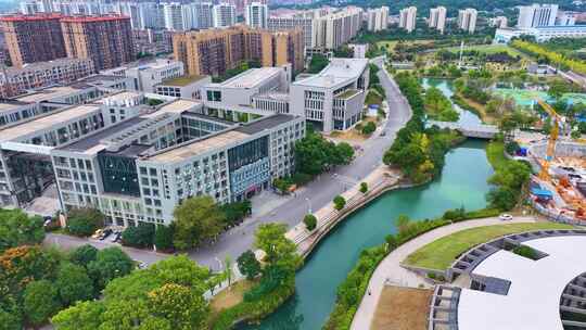 中南大学新校区校园风景航拍湖南长沙岳麓区