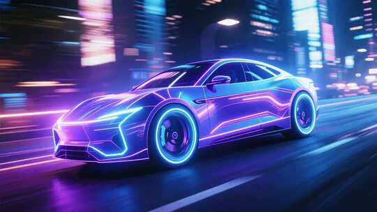 未来科技感智能汽车展示
