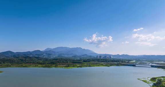 江西九江芳兰湖夏季航拍延时