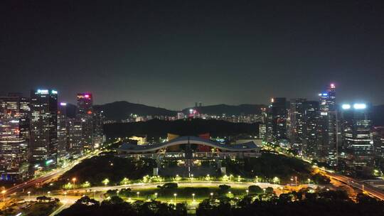 深圳夜景低角度拍摄中轴线