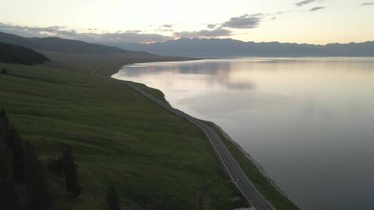新疆赛里木湖环线航拍实拍4K视频素材