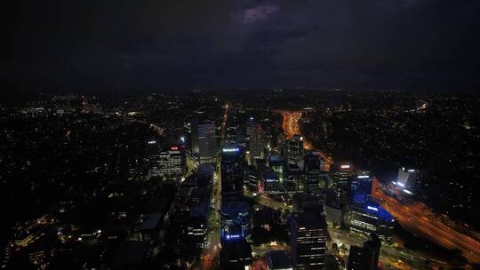 悉尼城市夜景航拍 60帧