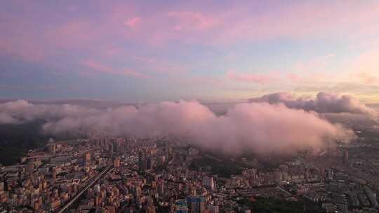 城市日出云海