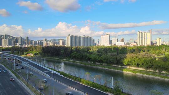 高新园 大沙河 深圳湾科技生态园视频素材模板下载