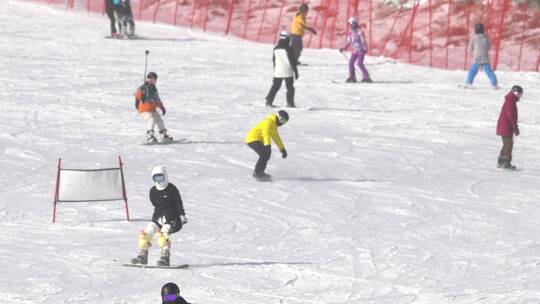 滑雪场景山顶滑雪体育运功国家滑雪场