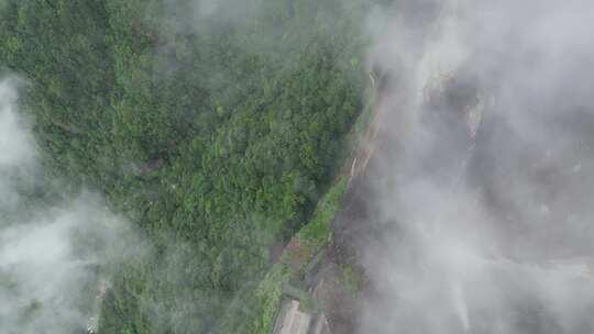 福建漳州灵通山风景区悬空寺航拍