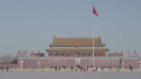 北京天安门红旗视频素材模板下载
