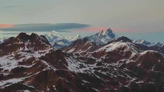 航拍梅里雪山北坡