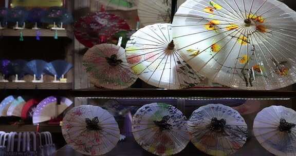 传统油纸伞成品展示