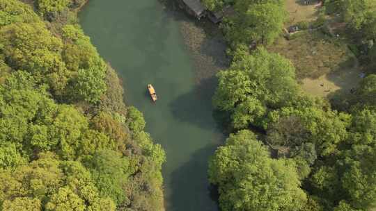 杭州西湖航拍浴鹄湾视频素材模板下载