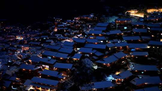 西江千户苗寨夜景雪景