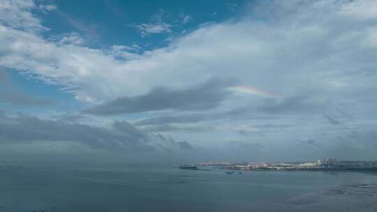 彩虹 云朵空境 大气磅礴 码头 港口延时