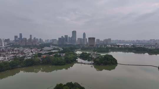 惠州西湖风景名胜风景区航拍视频素材模板下载